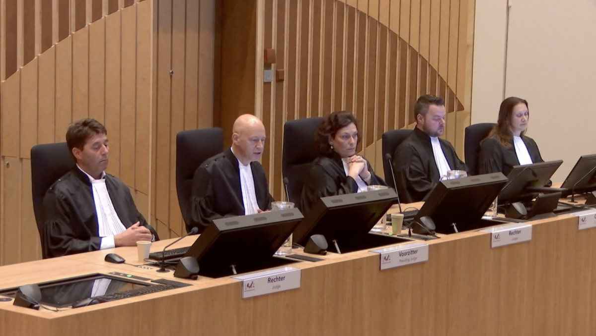 Заседание суда по делу MH17 в Нидерландах. Скриншот: courtmh17.com