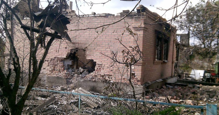 Разрушения в Водяном Донецкой области, по которому в период с 12 по 14 октября было выпущено около 700 мин. Источник: штаб АТО