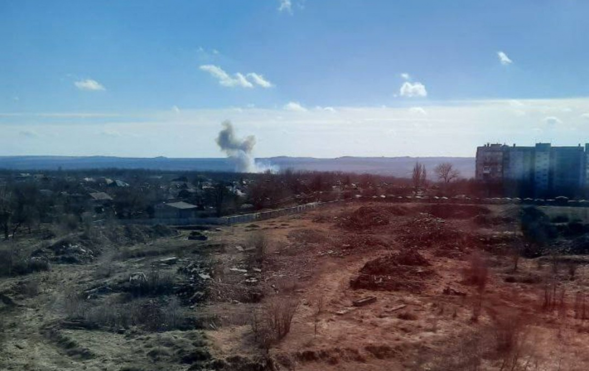 Взрыв в Донецке 20 февраля. Фото из соцсетей