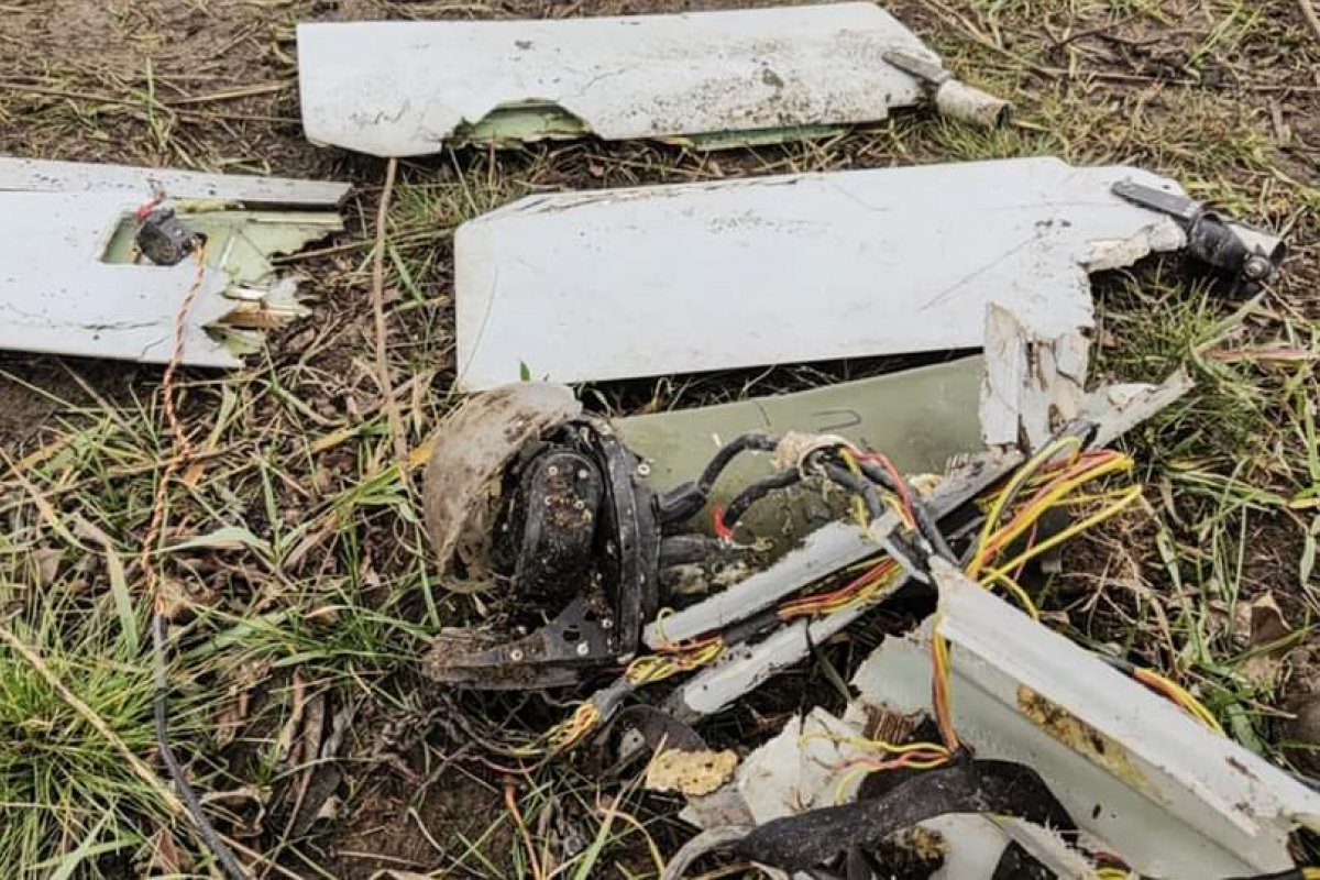 Обломки уничтоженного российского беспилотника. Фото: Нацгвардия Украины