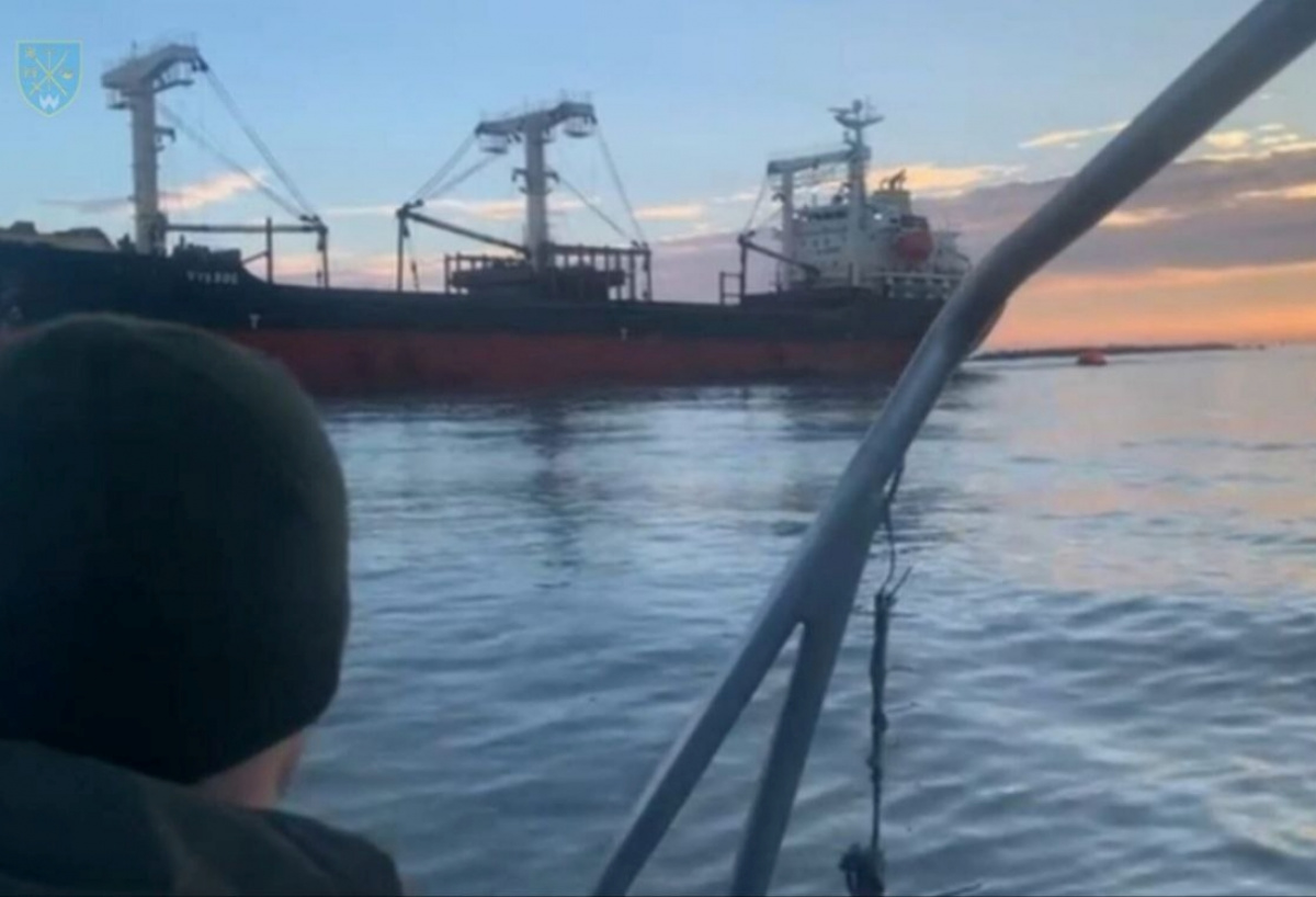 Гражданское судно под флагом Панамы, которое подорвалось на российской мине. Фото: Силы обороны Юга