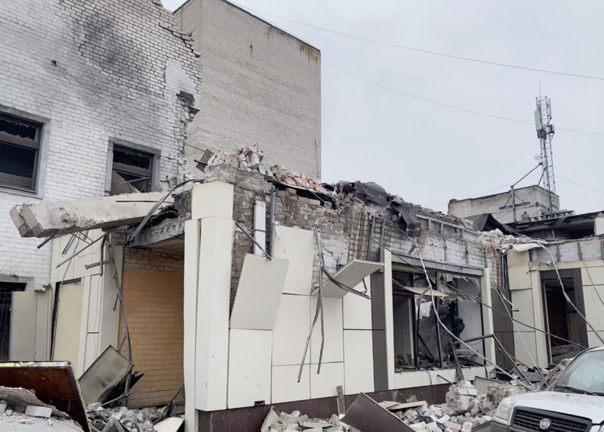 Последствия обстрела в Лисичанске. Фото: оккупационная администрация города

