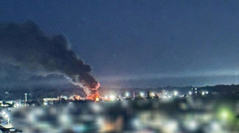 Пожежа на нафтобазі в Орлі. Фото: соцмережі
