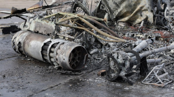 Згорілий військовий вертоліт у Придністров'ї. Фото: «Перший Придністровський телеканал»