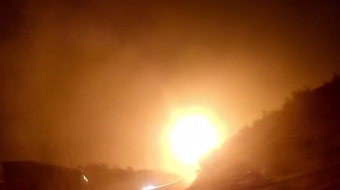 Знищена крилата ракета росіян на підльоті до столиці. Фото: кадр із відео