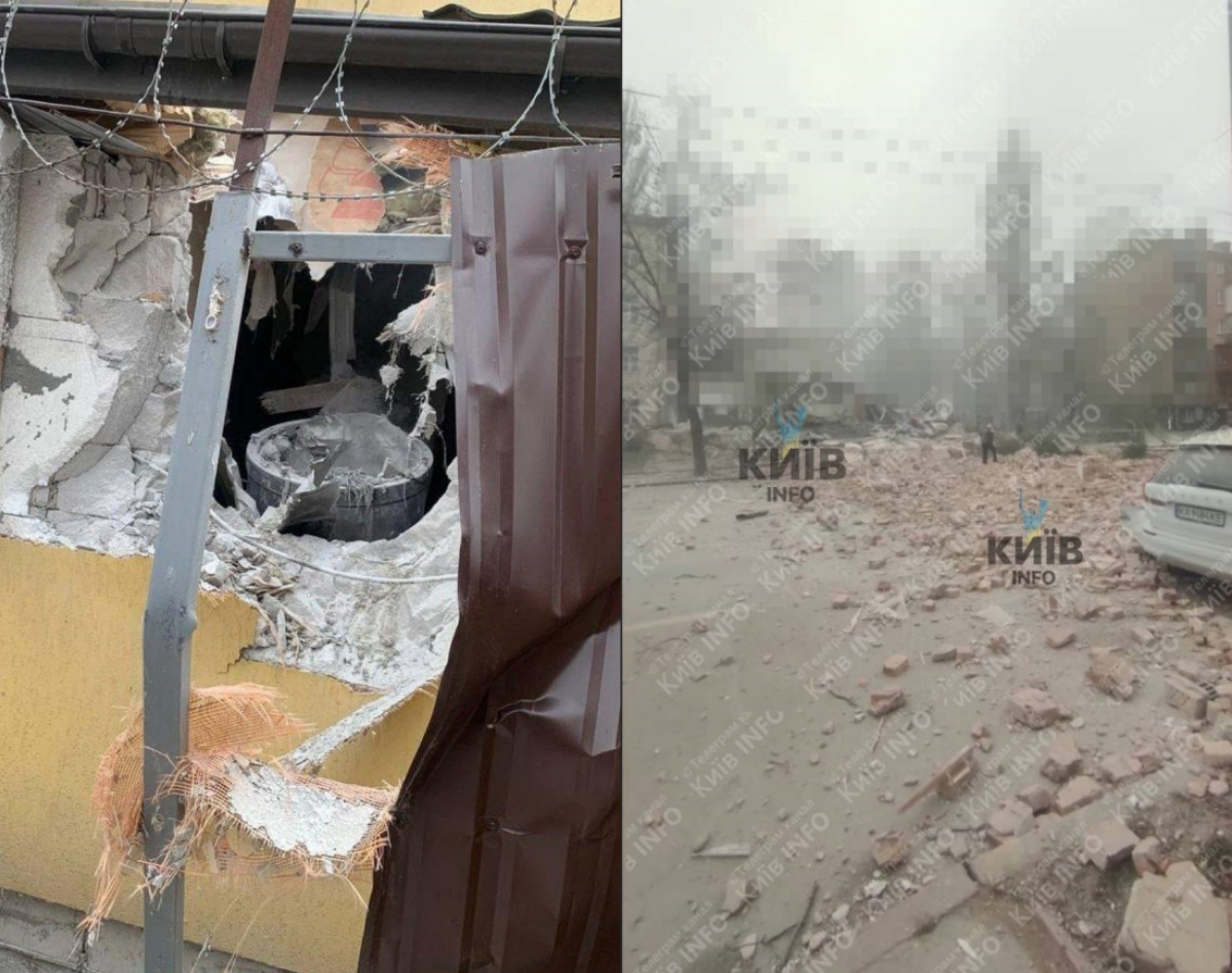 Последствия ракетной атаки в Киеве. Фото: Telegram