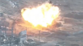 FPV-дрон відірвав голову Т-80. Фото: кадр із відео