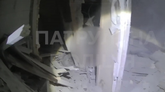 Пошкоджений будинок у Харкові після удару Shahed. Фото: кадр із відео