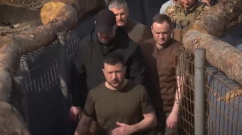 Зеленский проверяет фортификации в Харьковской области. Фото: кадр из видео