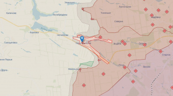 Захваченное село Первомайское на карте DeepState