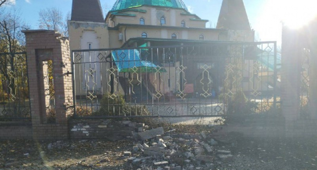 Мечеть «Ахать Джамі» у Донецьку після обстрілу 28 листопада 2022 року. Фото: соцмережі
