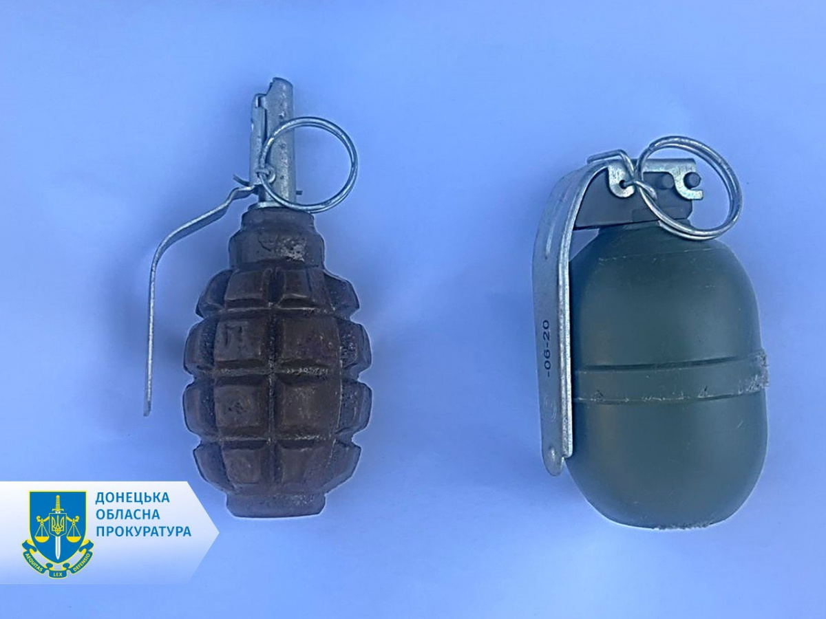 В Константиновке местный житель продавал боевые гранаты. Фото: Донецкая областная прокуратура