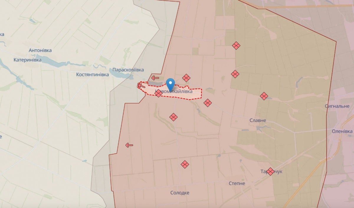 Російські окупанти захопили Новомихайлівку на Донеччині. Карта: DeepState