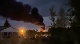 Последствия атаки в Смоленской области. Кадр из видео