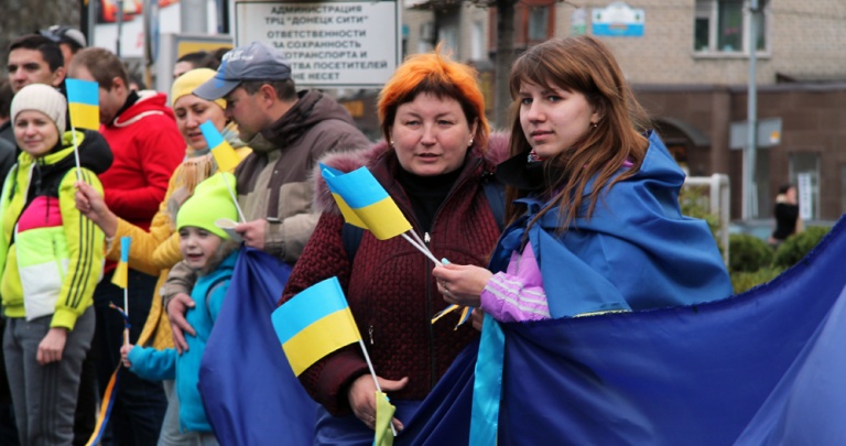 Прямой эфир 17 апреля: Митинг за единство Украины в Донецке