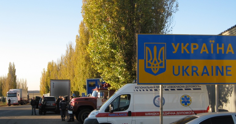 Пограничники предоставили водителям фур, стоящих на границе с Россией дополнительные удобства