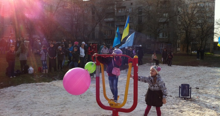 На окраине Донецка появилась новая спортивная площадка