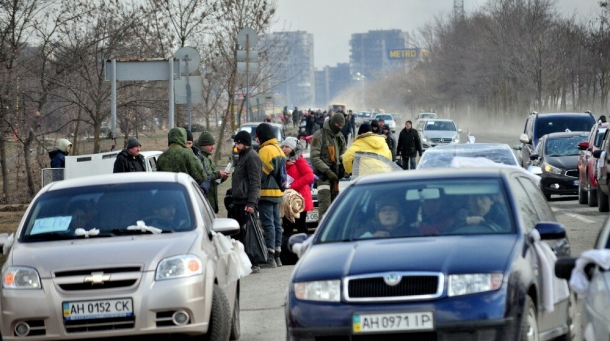 Выезд из Мариуполя, который контролируют российские силы. Фото: «ДАН»