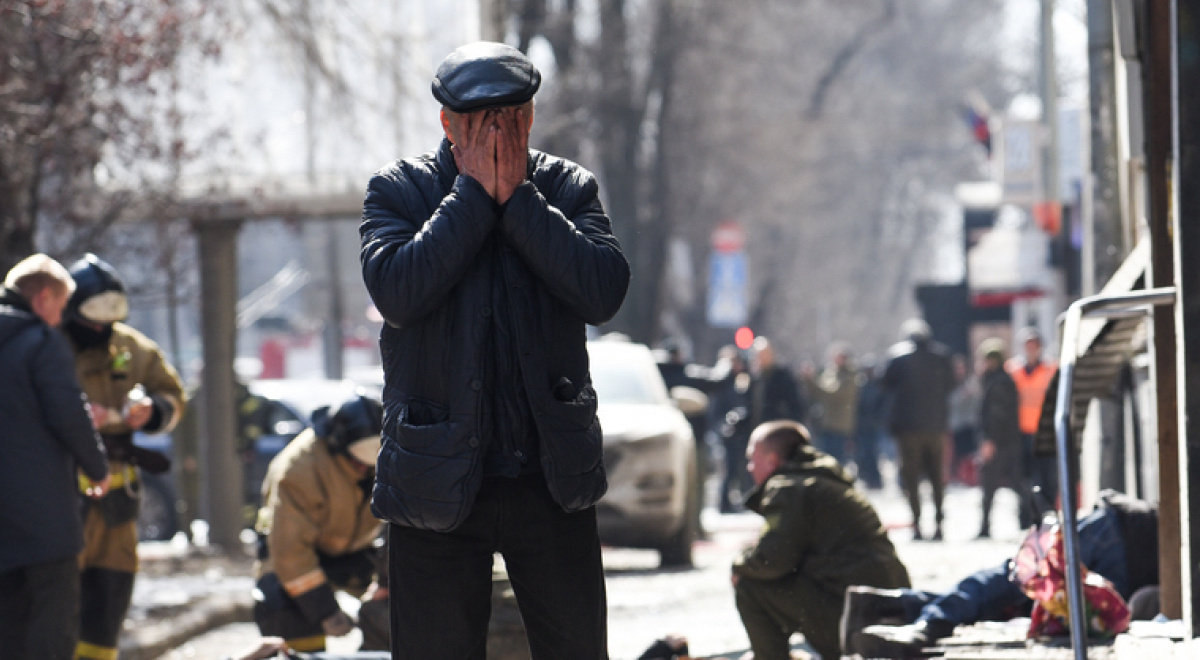 Последствия обстрела Донецка 14 марта 2022 года. Фото: ura.ru