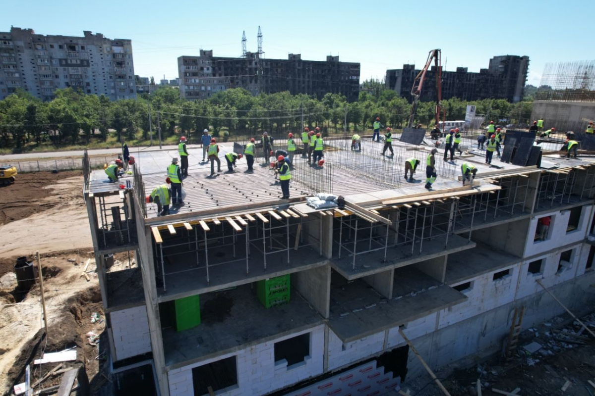Минобороны РФ строит жилой комплекс в Мариуполе. Фото: «Новый Мариуполь» / Telegram