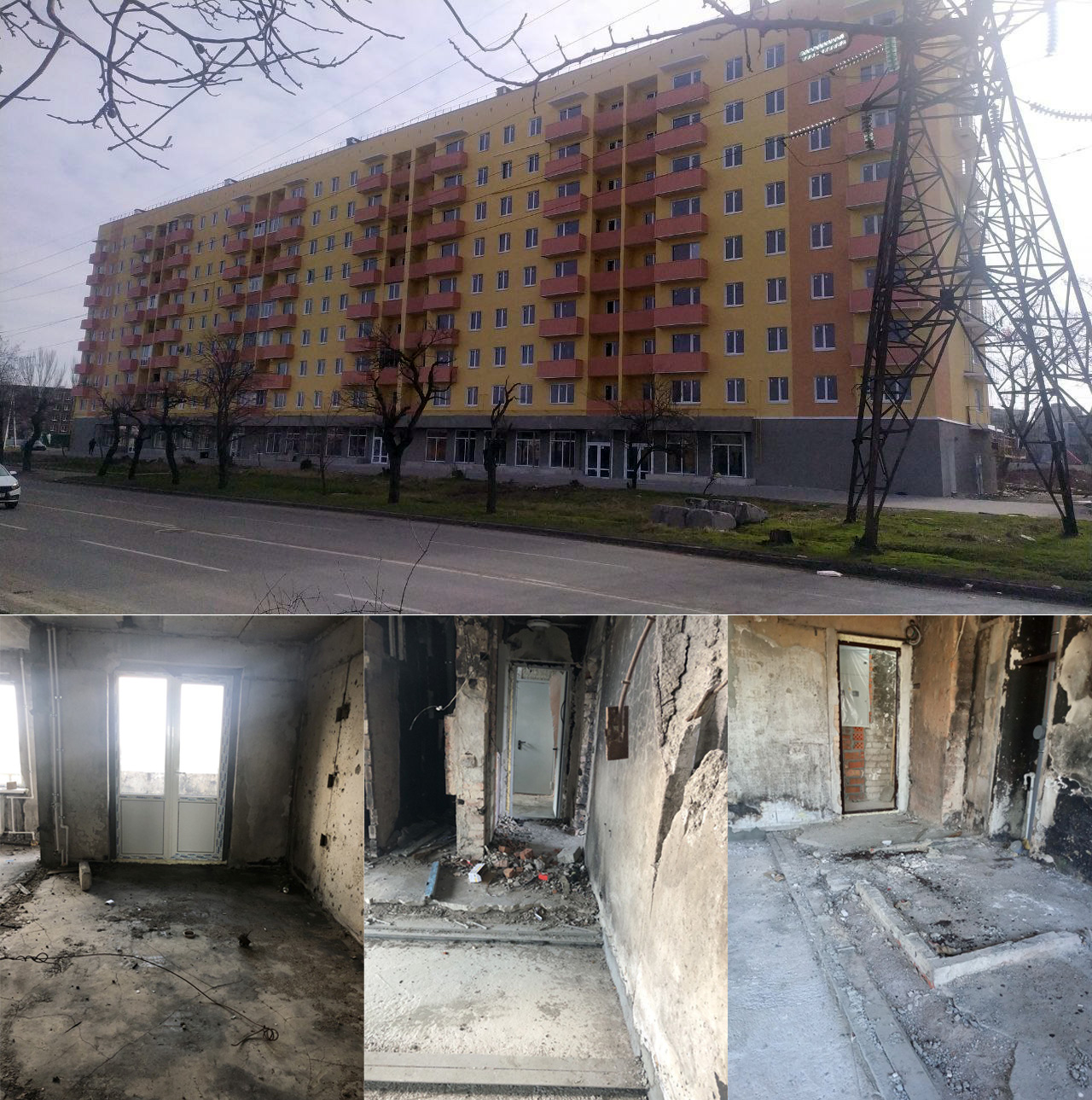 (ФОТО) Снаружи – новый дом, внутри – развалины. Как Россия «восстанавливает» дома в захваченном Мариуполе