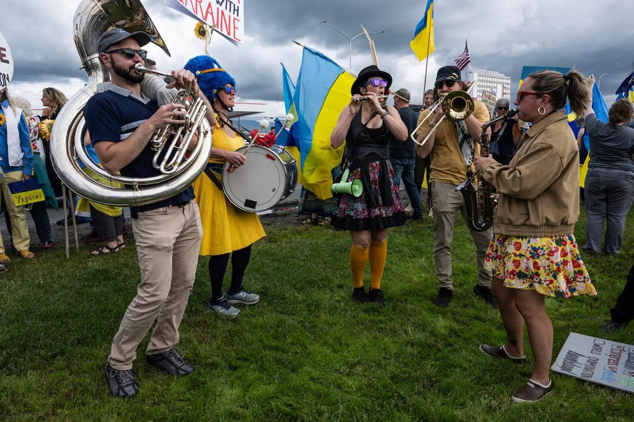 Митинг в поддержку Украины. Фото: Anchorage Daily News