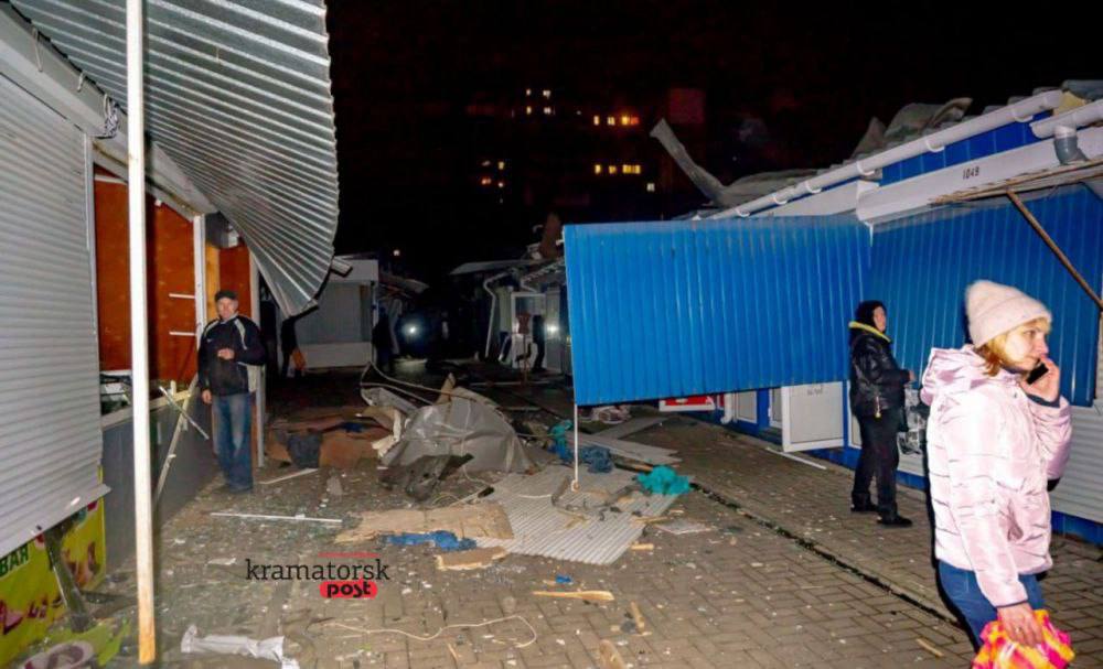 Пожар на рынке Краматорска