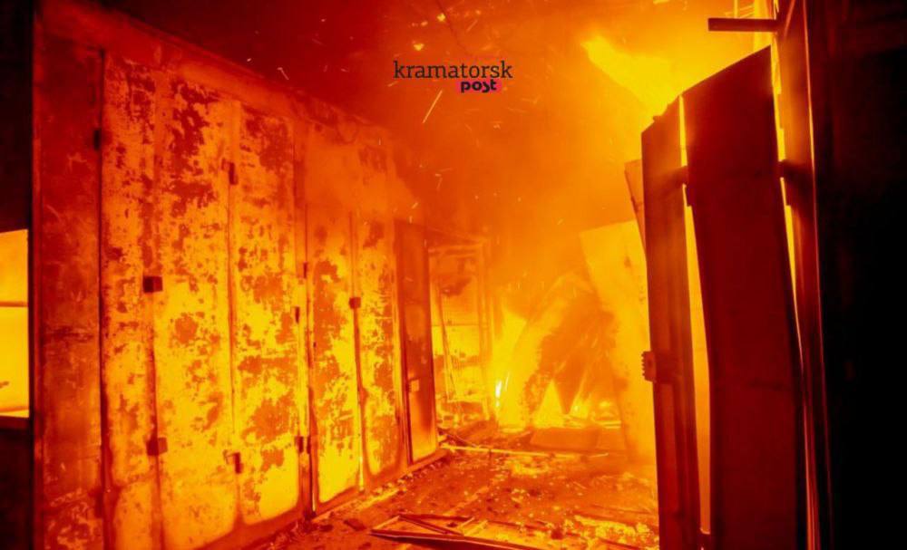 Пожар на рынке Краматорска
