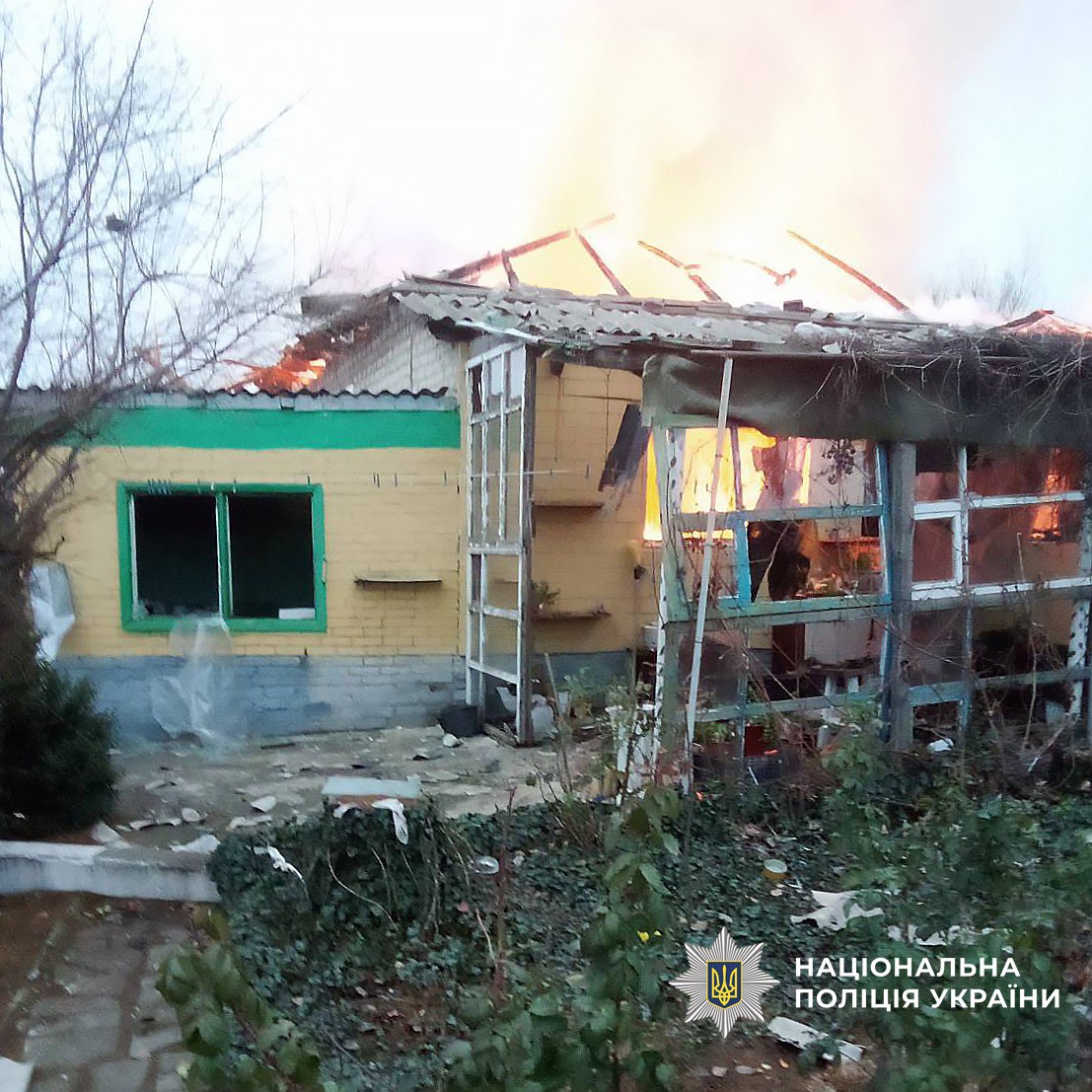 Последствия российских ударов по Донецкой области. Фото: Нацполиция Украины