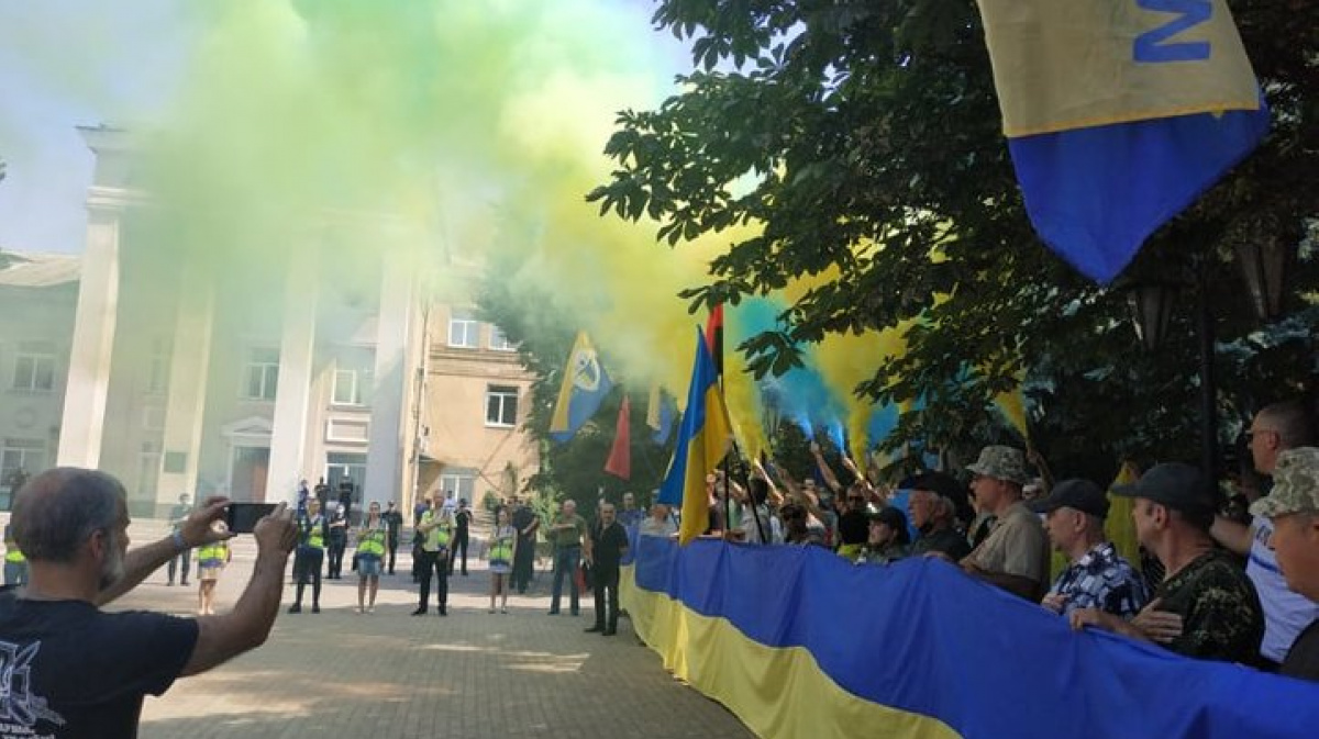 Акция протеста прошла в Краматорске. Фото: Суспільне Донбас