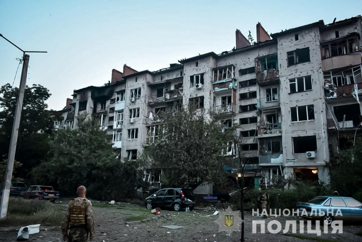 Последствия ракетного удара по Славянску. Фото: полиция