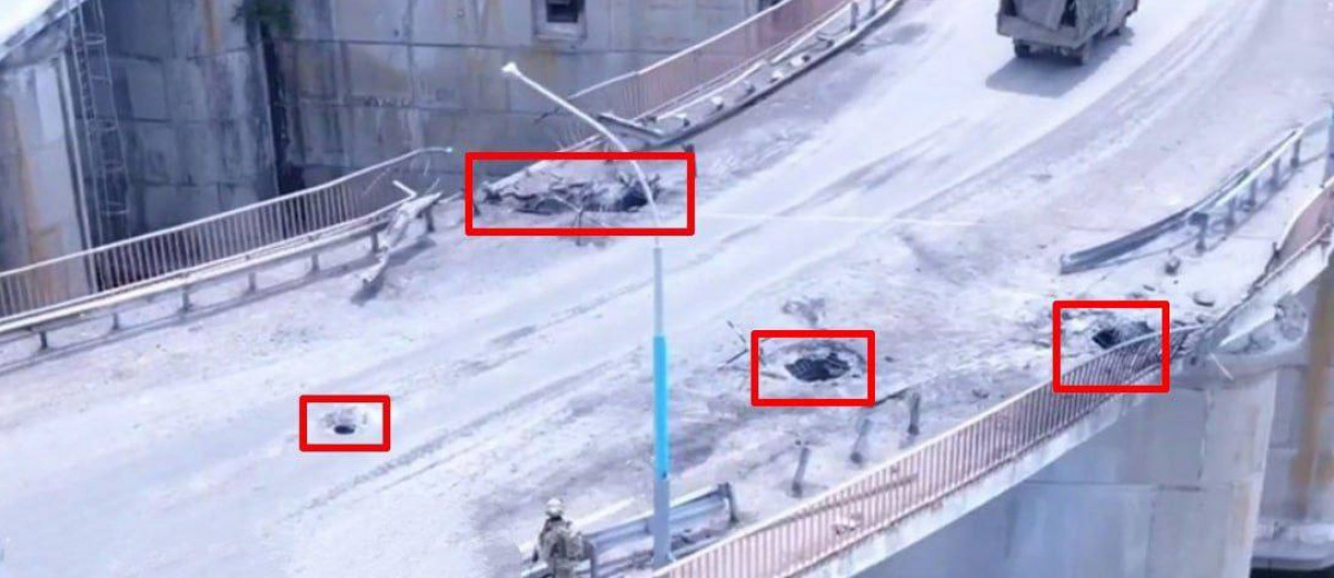 У мережі з'явилось відео пошкодженого Каховського мосту