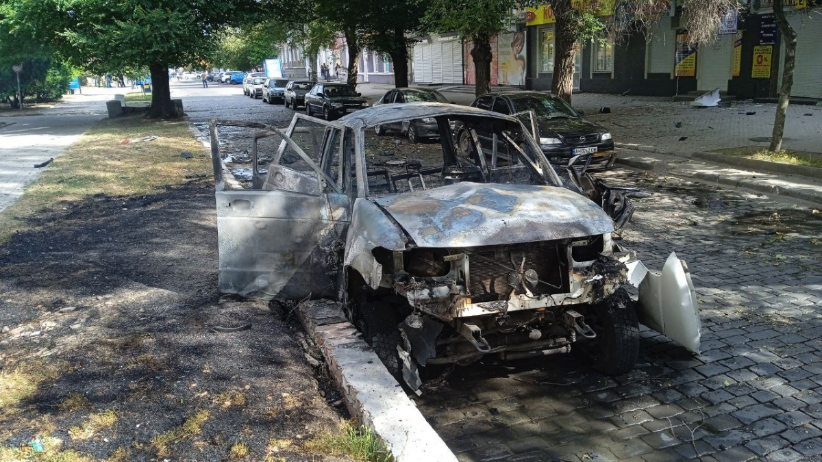 Взорвана машина «коменданта» Бердянска. Фото из соцсетей