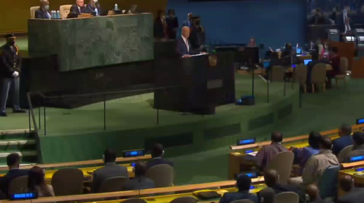 Джо Байден на Генасамблеї ООН. Скріншот
