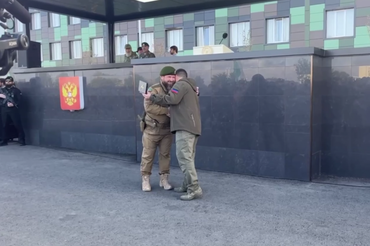 Кадыров и Пушилин в Грозном. Скриншот