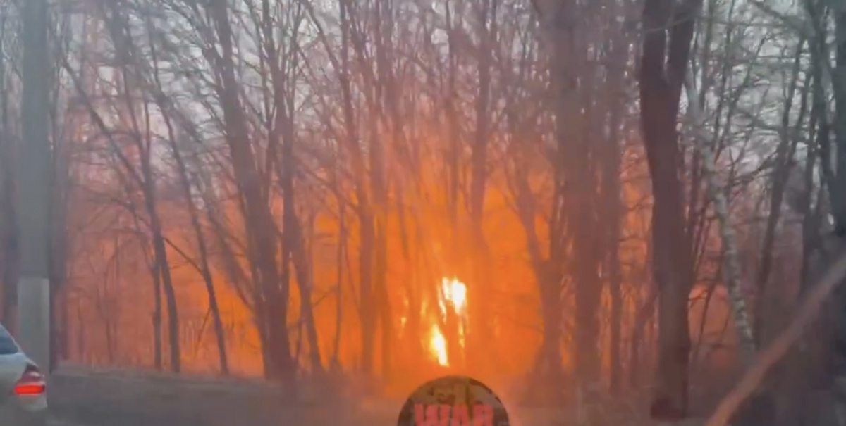 Пожар в Макеевке. Скриншот