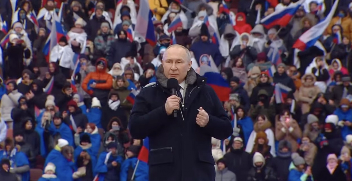 Путин в «Лужниках». Скриншот