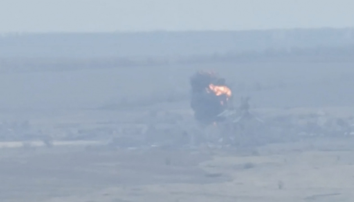 Сбитый Су-24 под Бахмутом. Скриншот