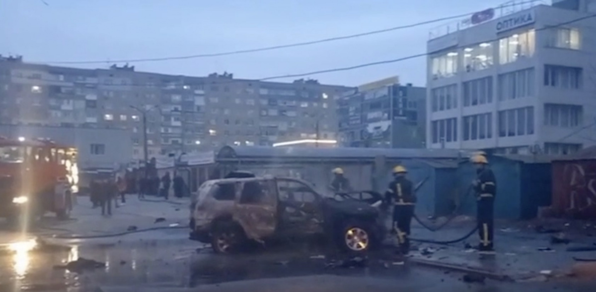 В Мелитополе взорван автомобиль. Скриншот