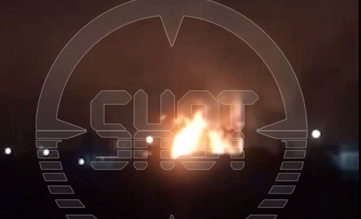 Пожежа на Афіпському НПЗ після атаки безпілотником. Скрин з відео Shot