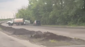 Трасса Донецк — Мариуполь. Скриншот с видео