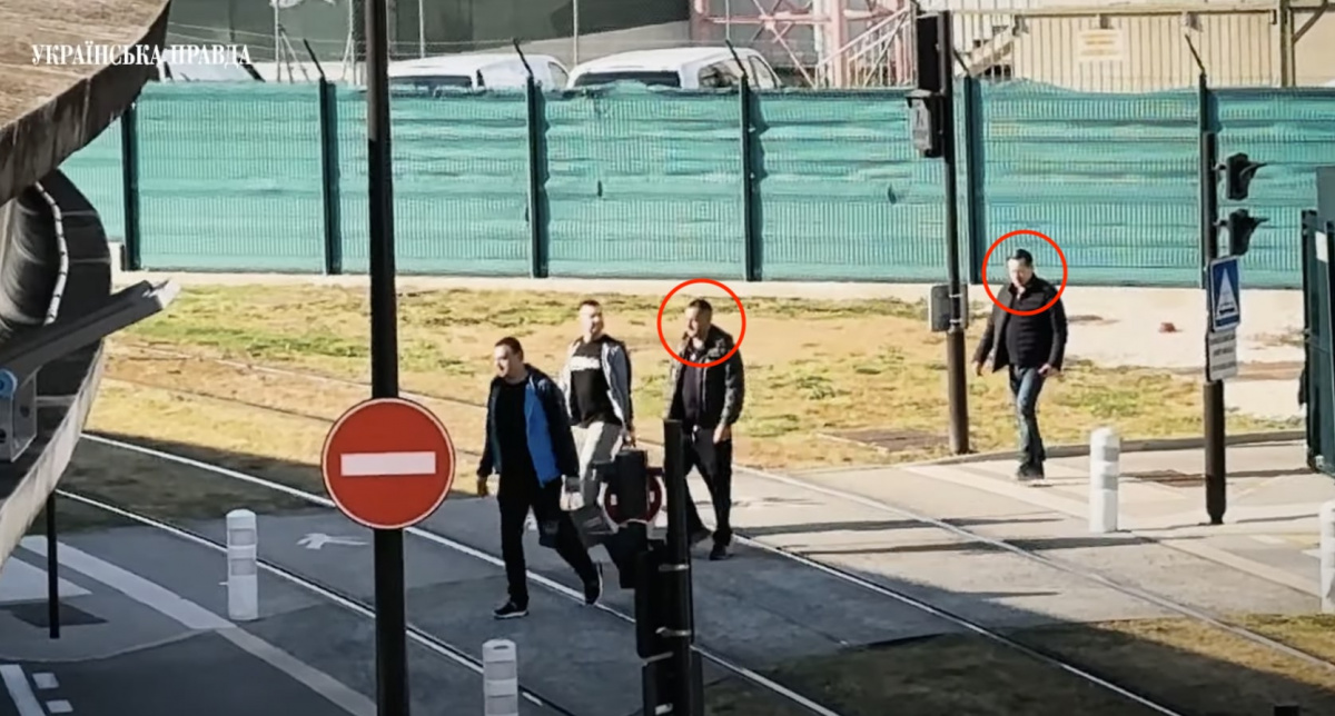 Максим Єфімов та Олександр Гончаренко в аеропорту Ніцци. Кадр із відео УП