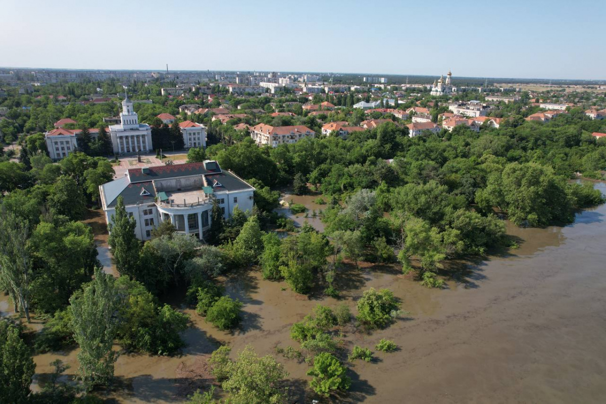 Затоплення Нової Каховки. Фото: окупаційна адміністрація міста