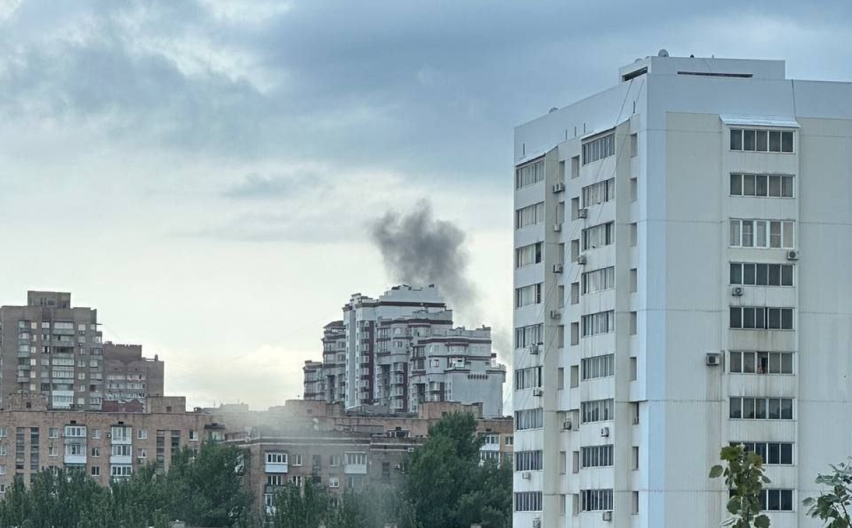 Центр Донецька потрапив під обстріл ввечері 28 липня. Фото: соцмережі
