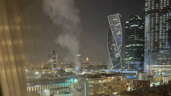 Наслідки атаки дрона у Москві. Фото: соцмережі