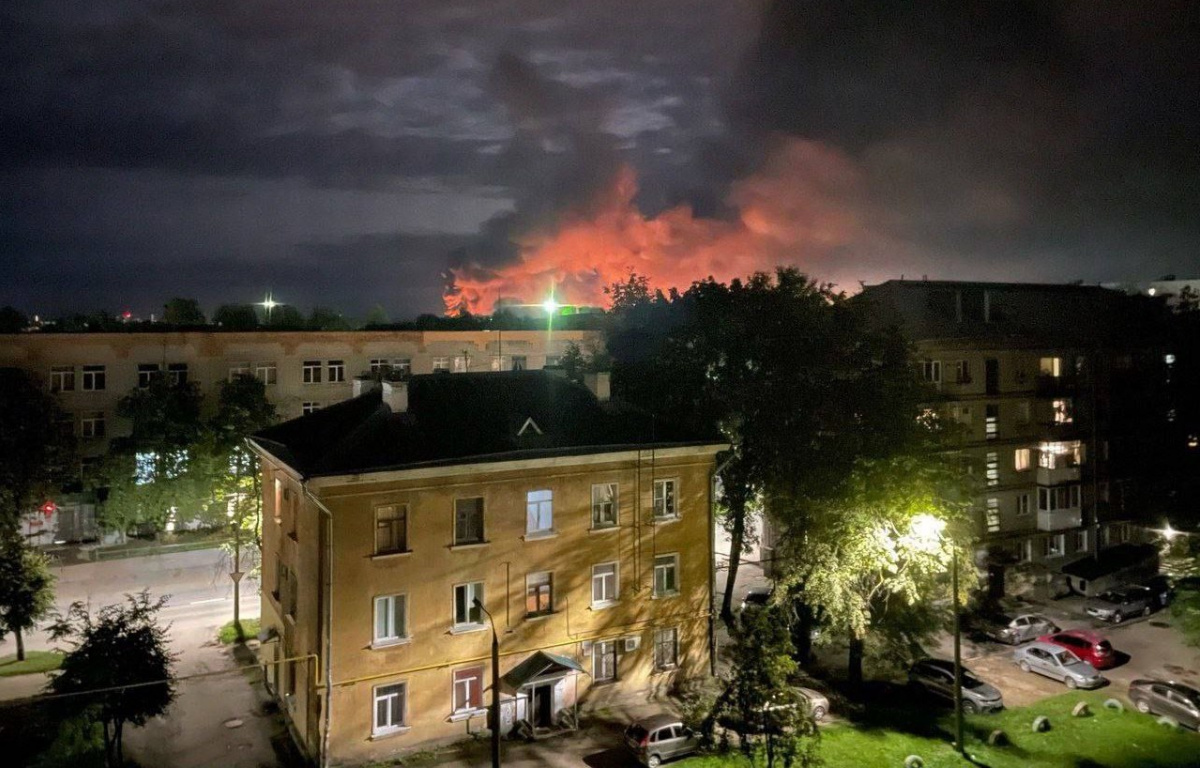 Атака на военный аэродром в Пскове. Фото: Соцсети