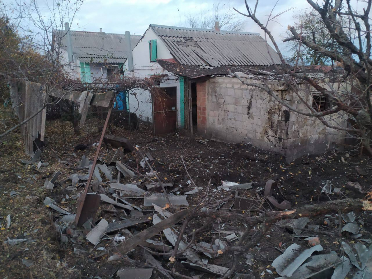 Результаты обстрела в Купянском районе. Фото: Харьковская ОВА