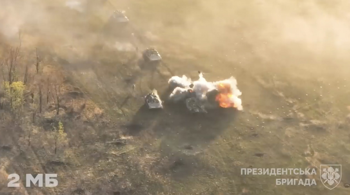 Знищена техніка військ РФ під Авдіївкою Кадр із відео
