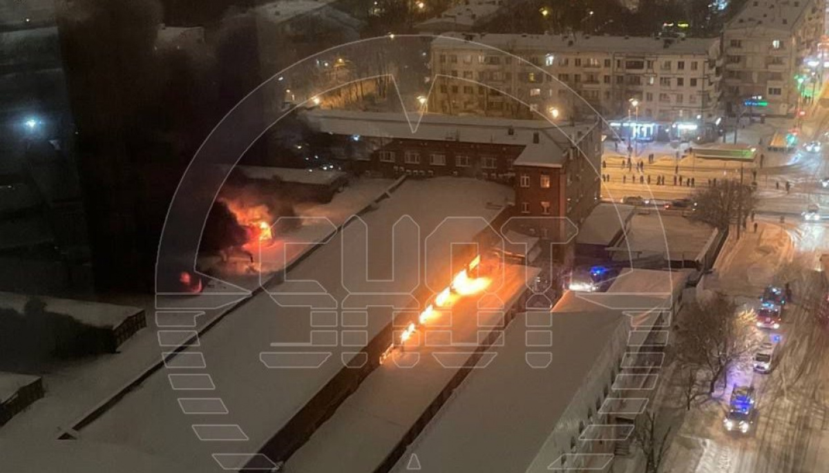 Пожежа на заводі у Москві. Фото: соцмережі