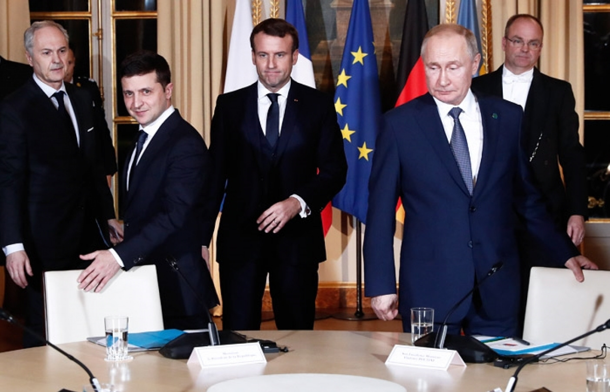 Зеленский и Путин в Париже в 2019 году. Фото: пресс-служба президента РФ